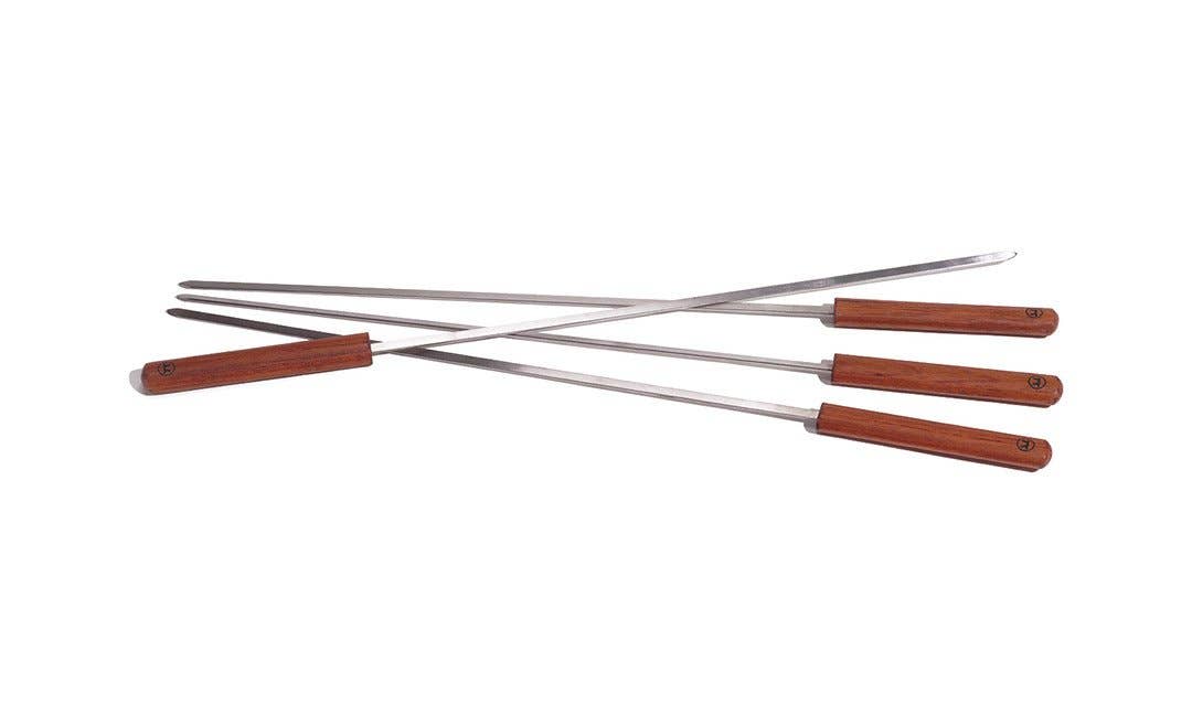 Outset Rosewood Barbecue Skewers,Stainless Steel Set 4, 20"