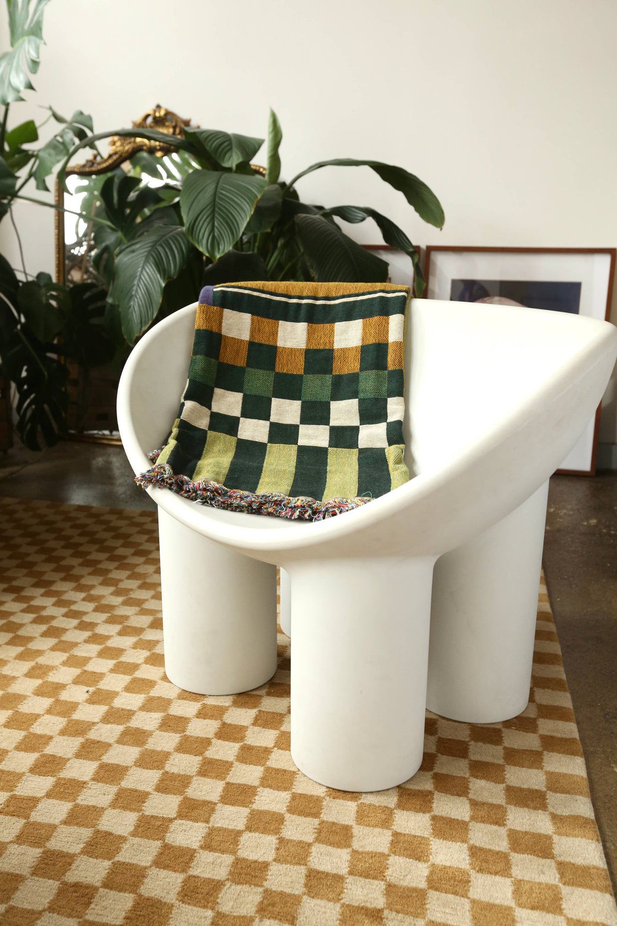 Chex Mix Checkerboard Stripe Patchwork Tapestry Blanket