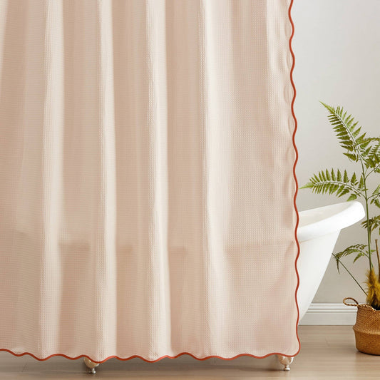 Anemona Shower Curtain (Rust/Light Peach)