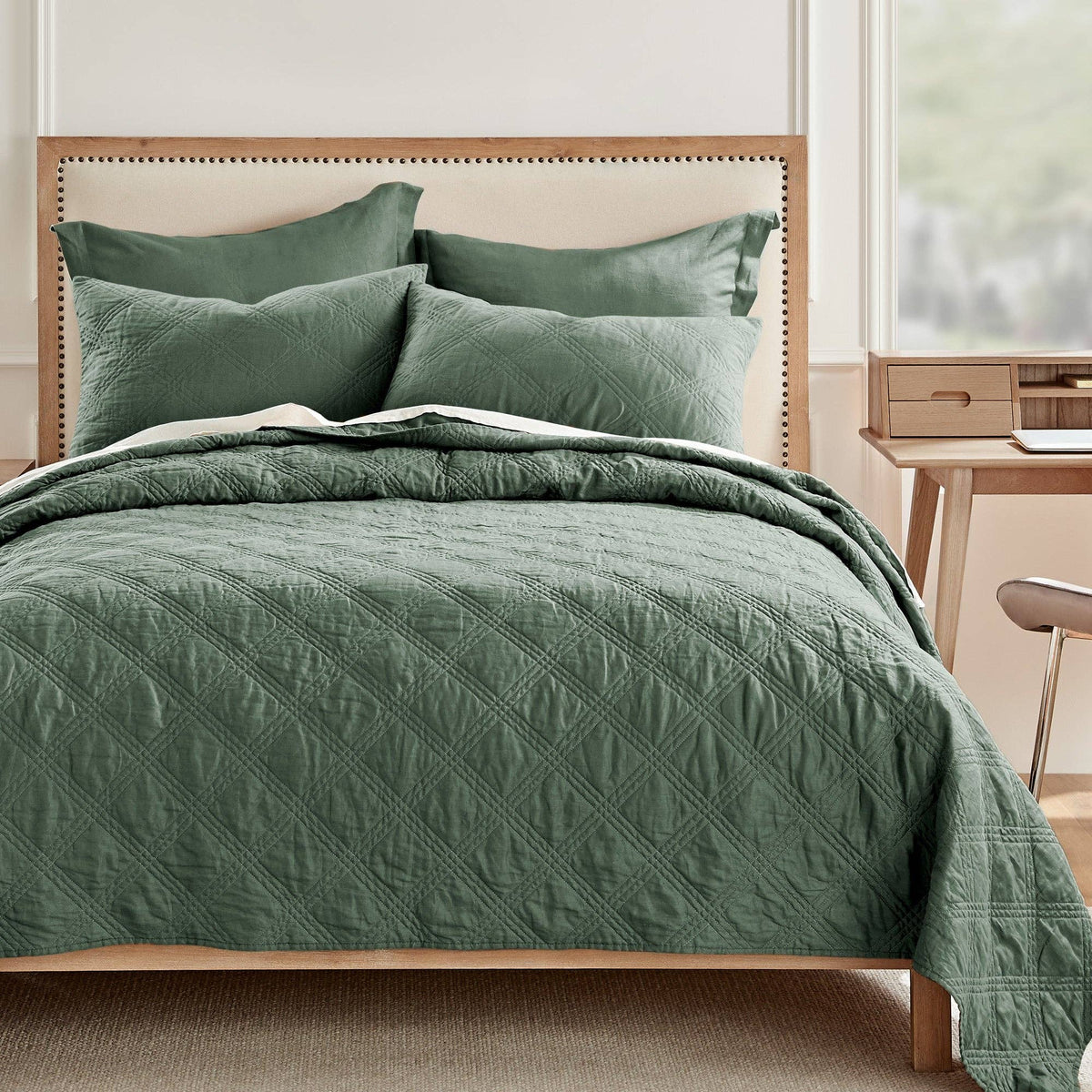 French Flax Washed Linen Quilt