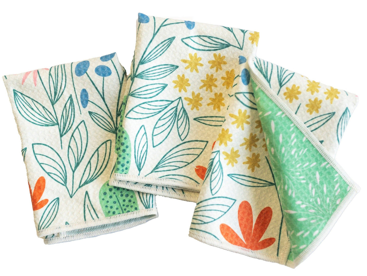 Mighty Mini Reversible Towels – New Bloom, Set of 3