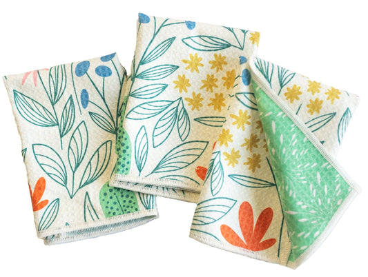 Mighty Mini Reversible Towels – New Bloom, Set of 3
