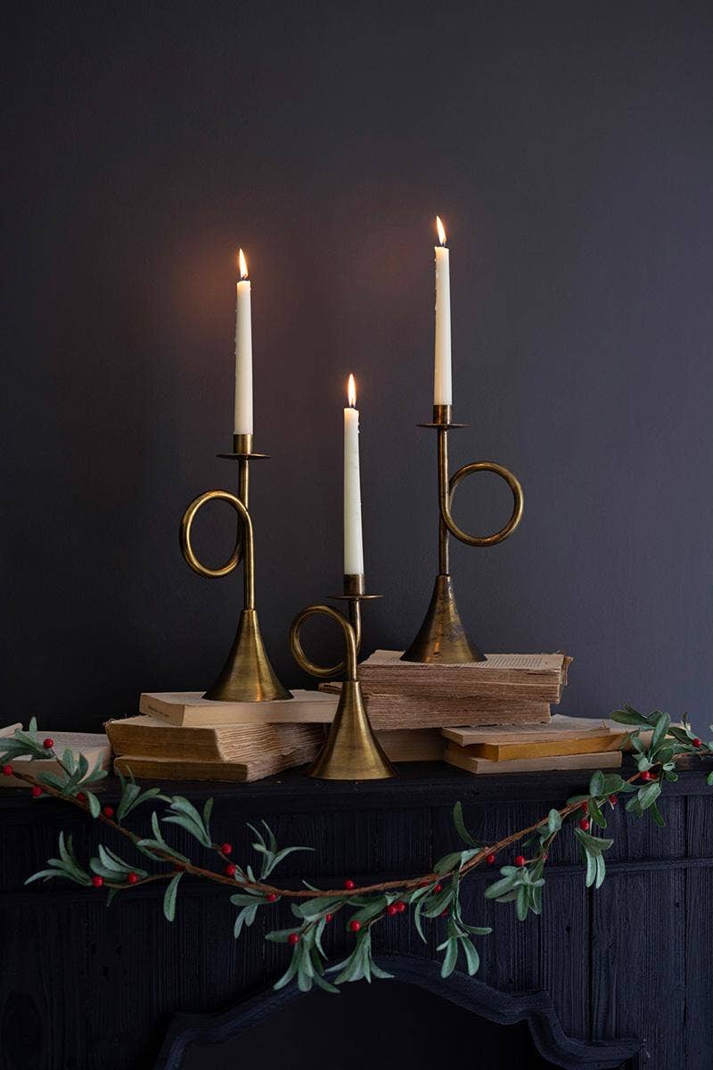Set of Three- Trumpet Taper Candle Holders