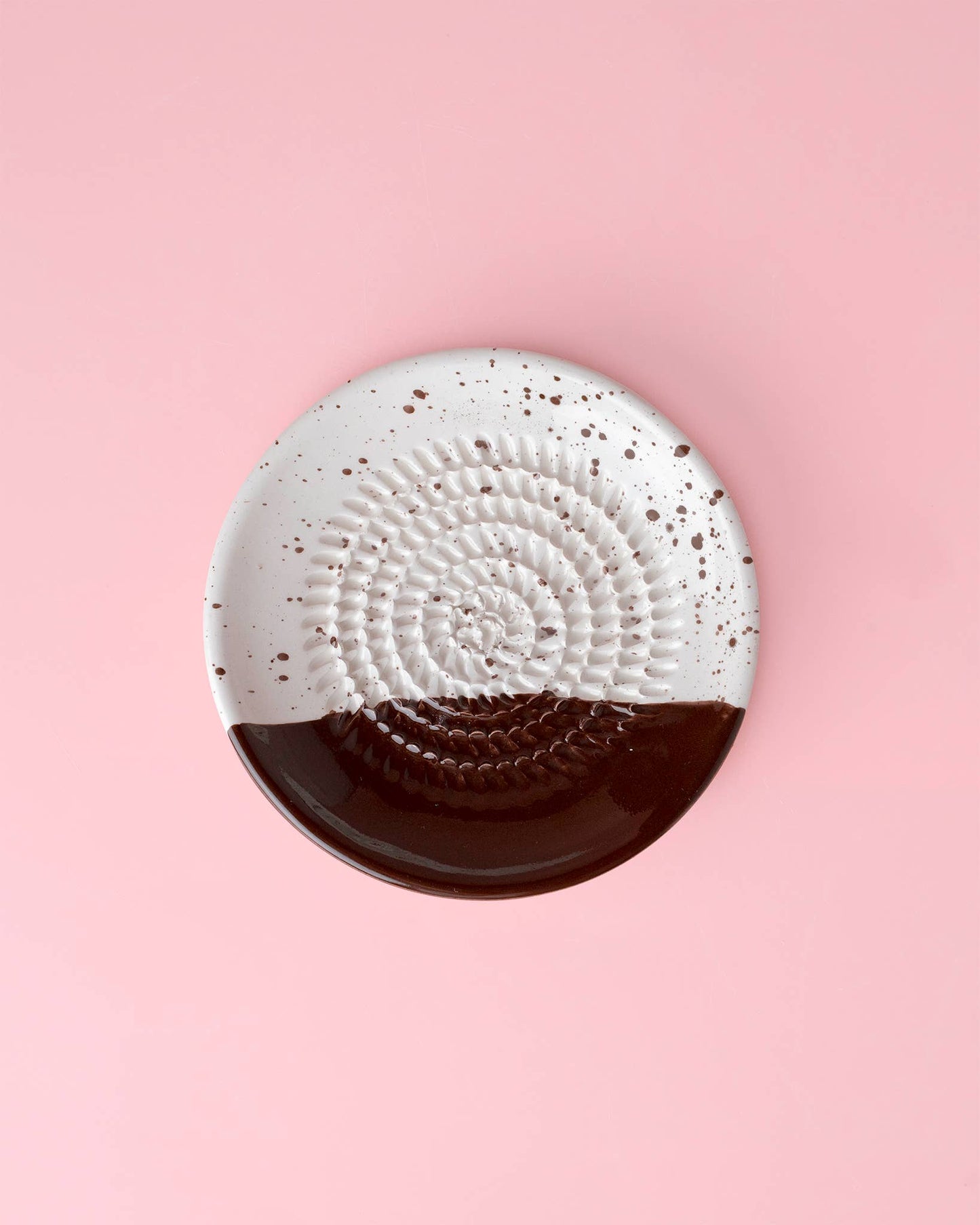 Small Ceramic Garlic Grater Plate - Gift Ready - Brownie