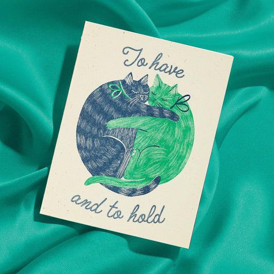 To Have And To Hold - Risograph Wedding Card
