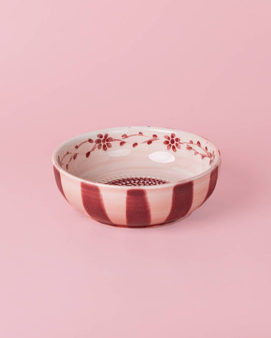 Ceramic Garlic Grater Bowl - Medium Pink