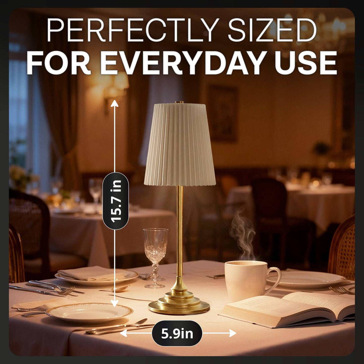 Cream 16" Height Rechargeable Touch Control LED Lamp