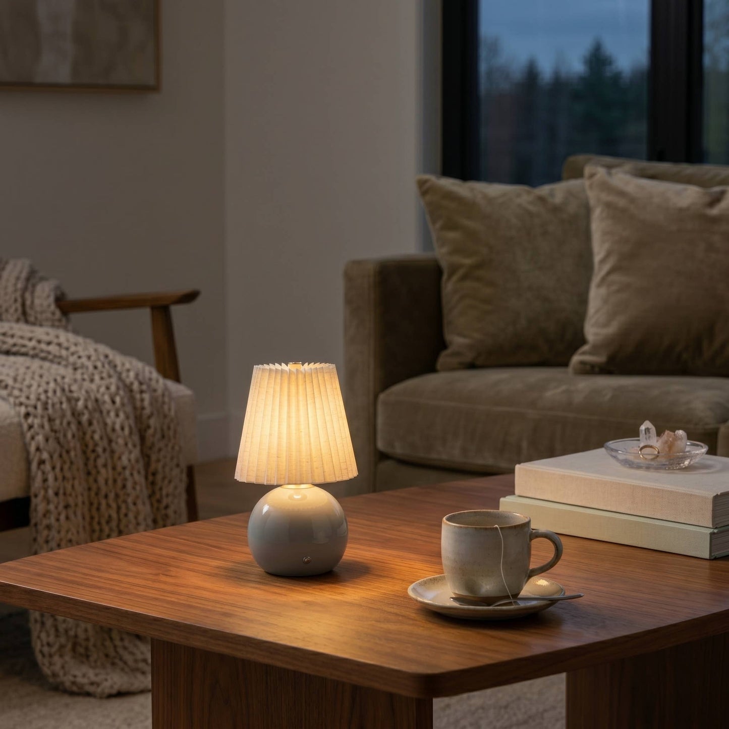 Rechargeable Ceramic Nova Table Lamp