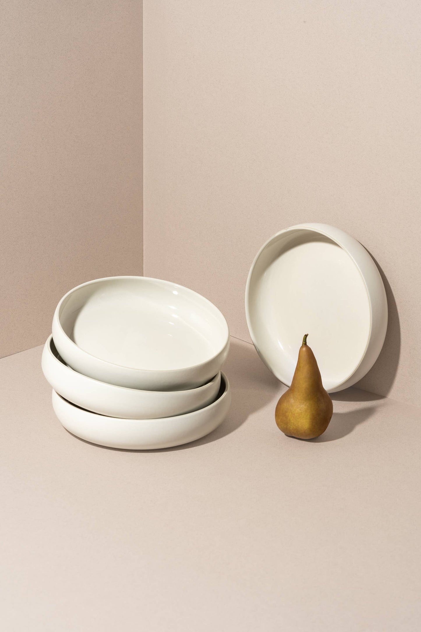 Set of 4: Stoneware Pasta/Salad Plate