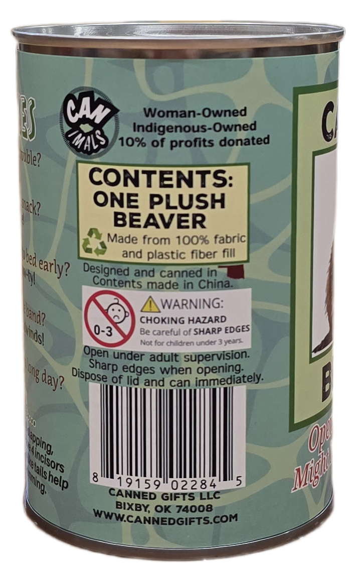Chipper the Canned Beaver | Stuffed Animal Plush w/Jokes