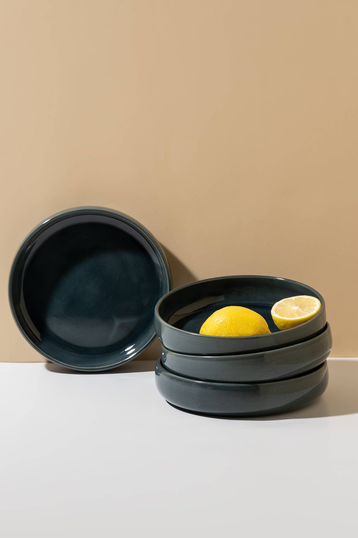 Set of 4: Stoneware Pasta/Salad Plate