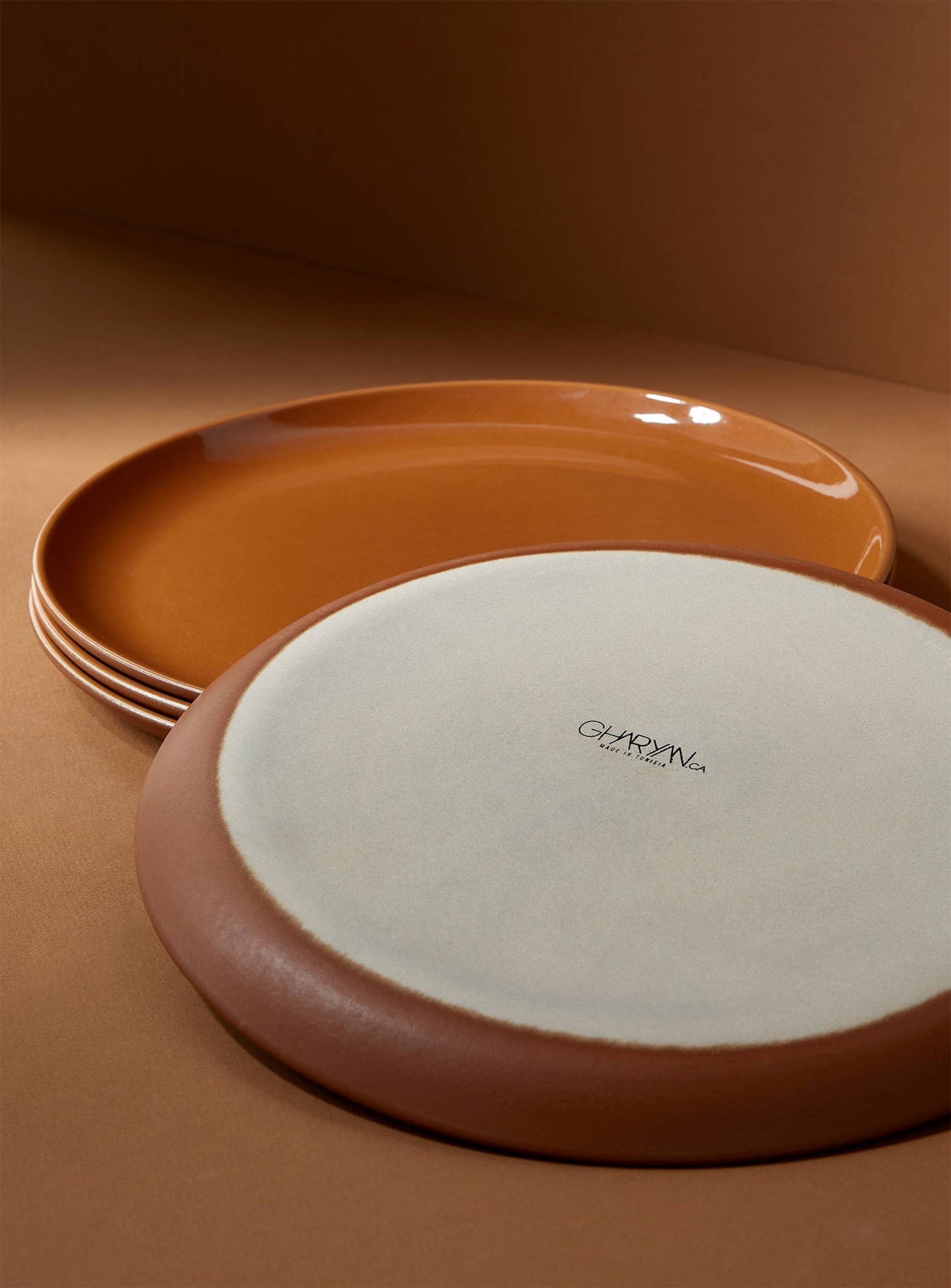 Set of 4: Stoneware Flat Dinner Plate | Edan 11.2"