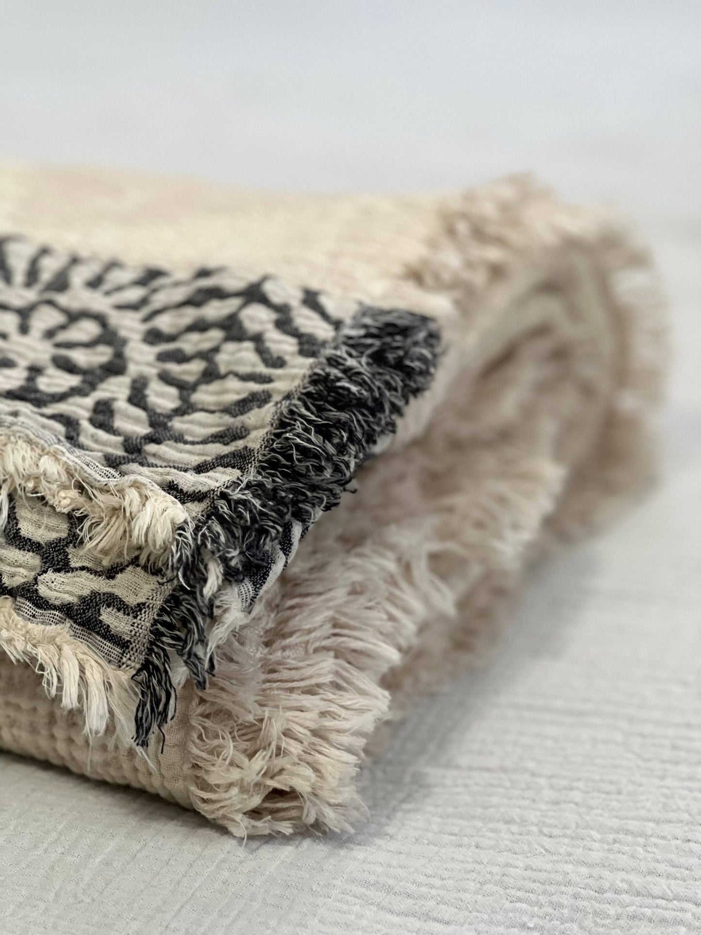 Crane Muslin Bed Blanket King Size, Adult Size Muslin, Beige
