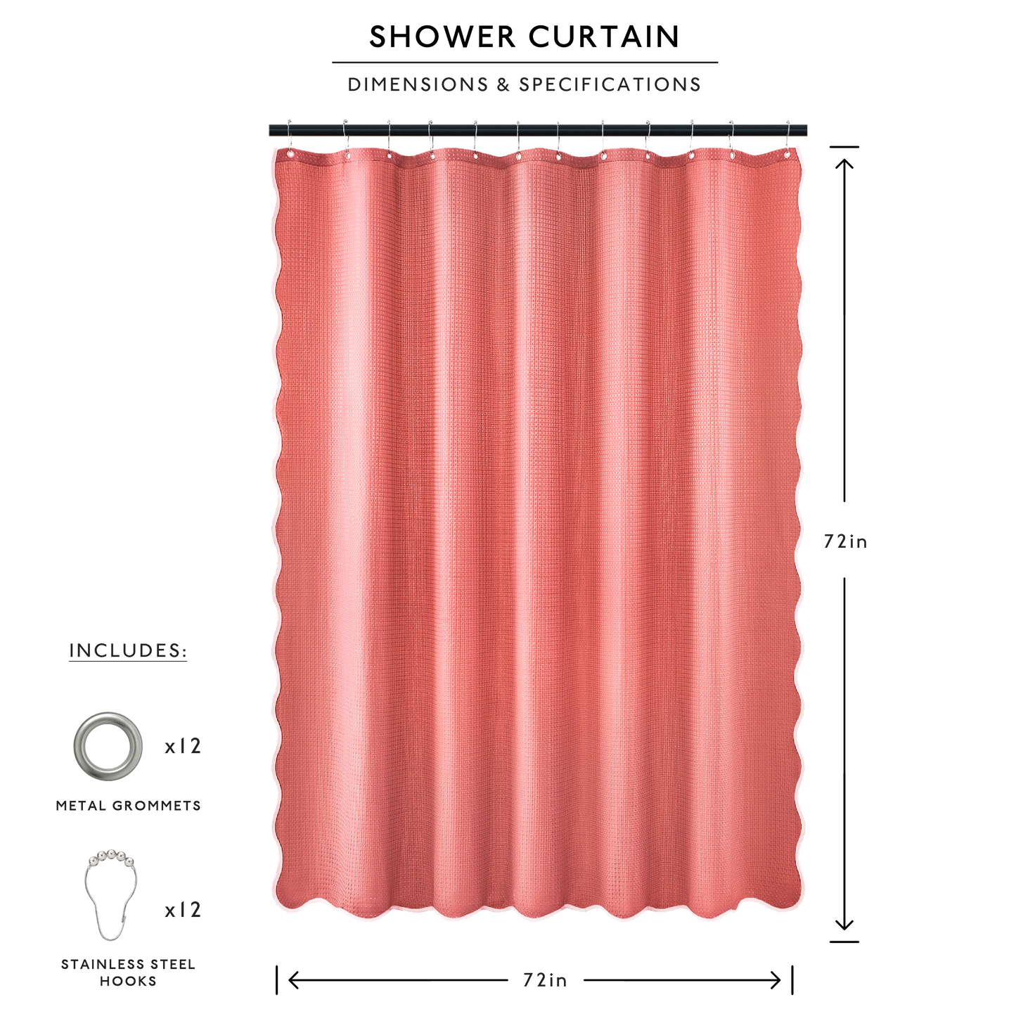 Anemona Shower Curtain (Light Coral/Coral)