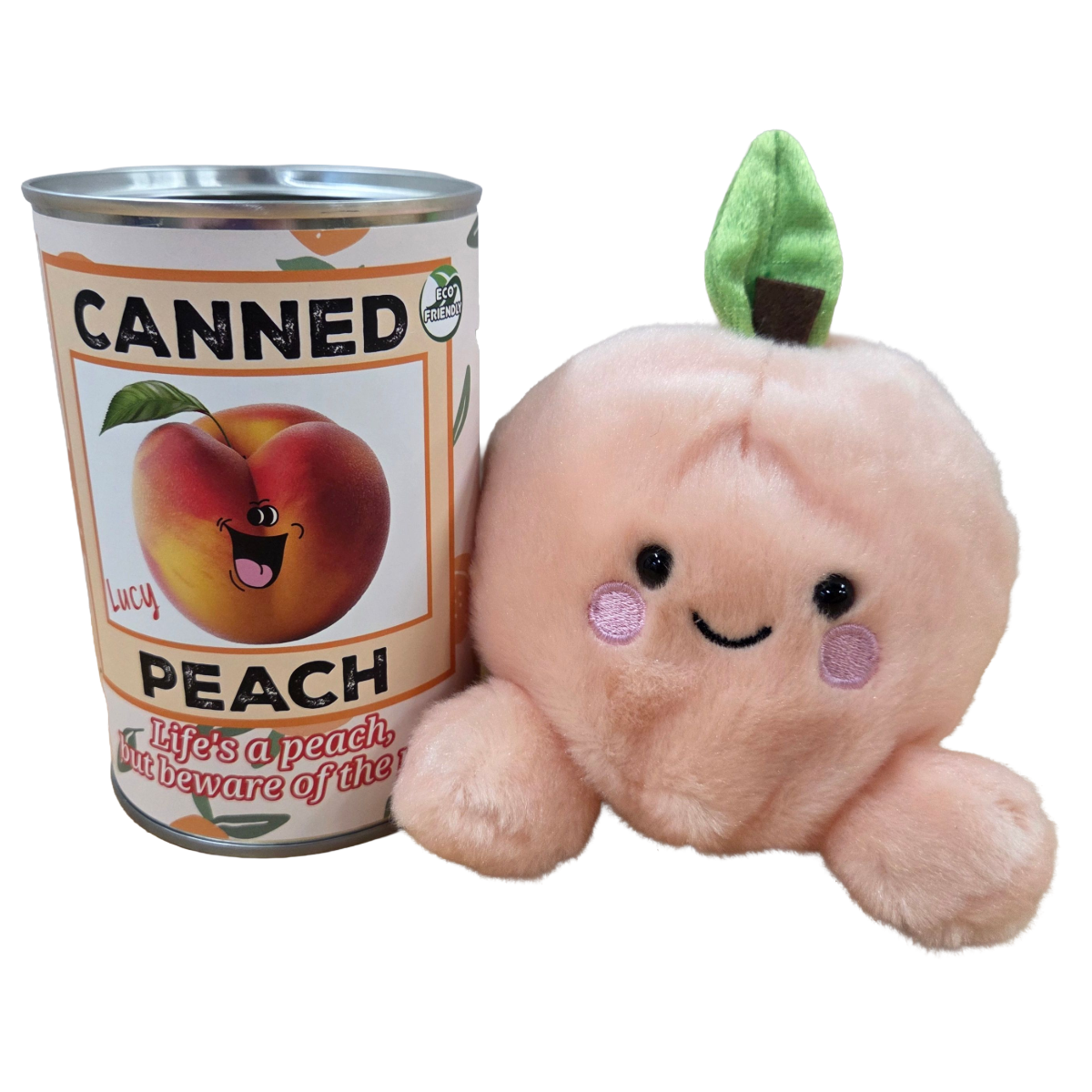 Lucy the Canned Peach - Eco-Friendly Plush in Can w/Jokes