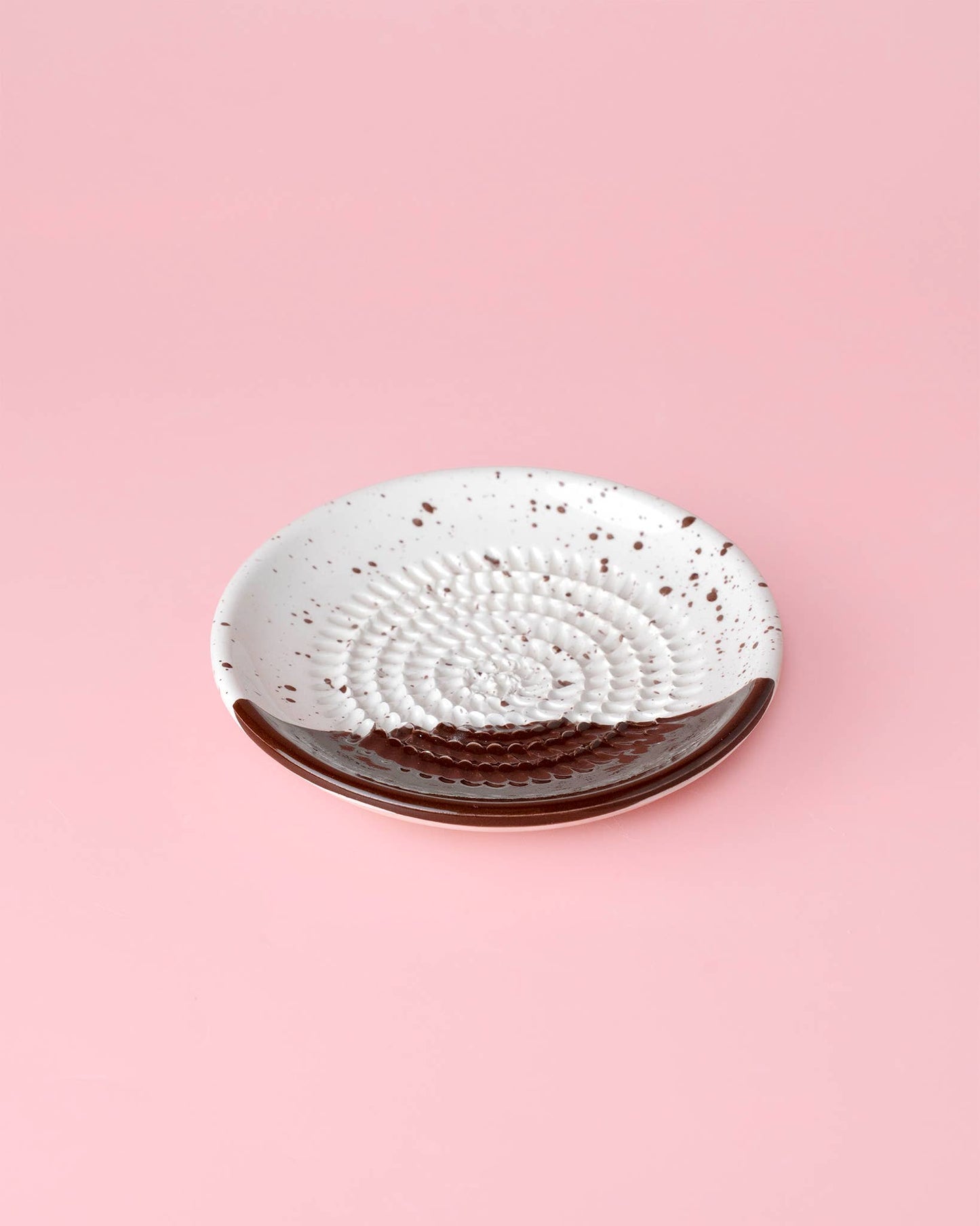 Small Ceramic Garlic Grater Plate - Gift Ready - Brownie