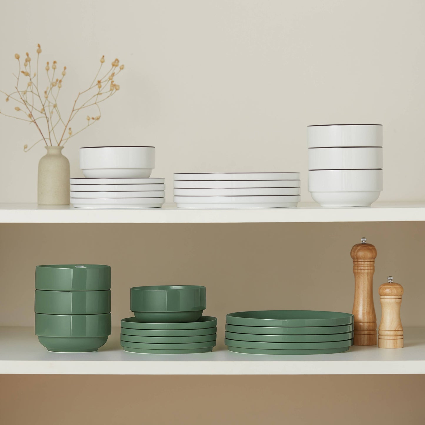 Kook Dinnerware Set, 12 Piece Service for 4, Ceramic