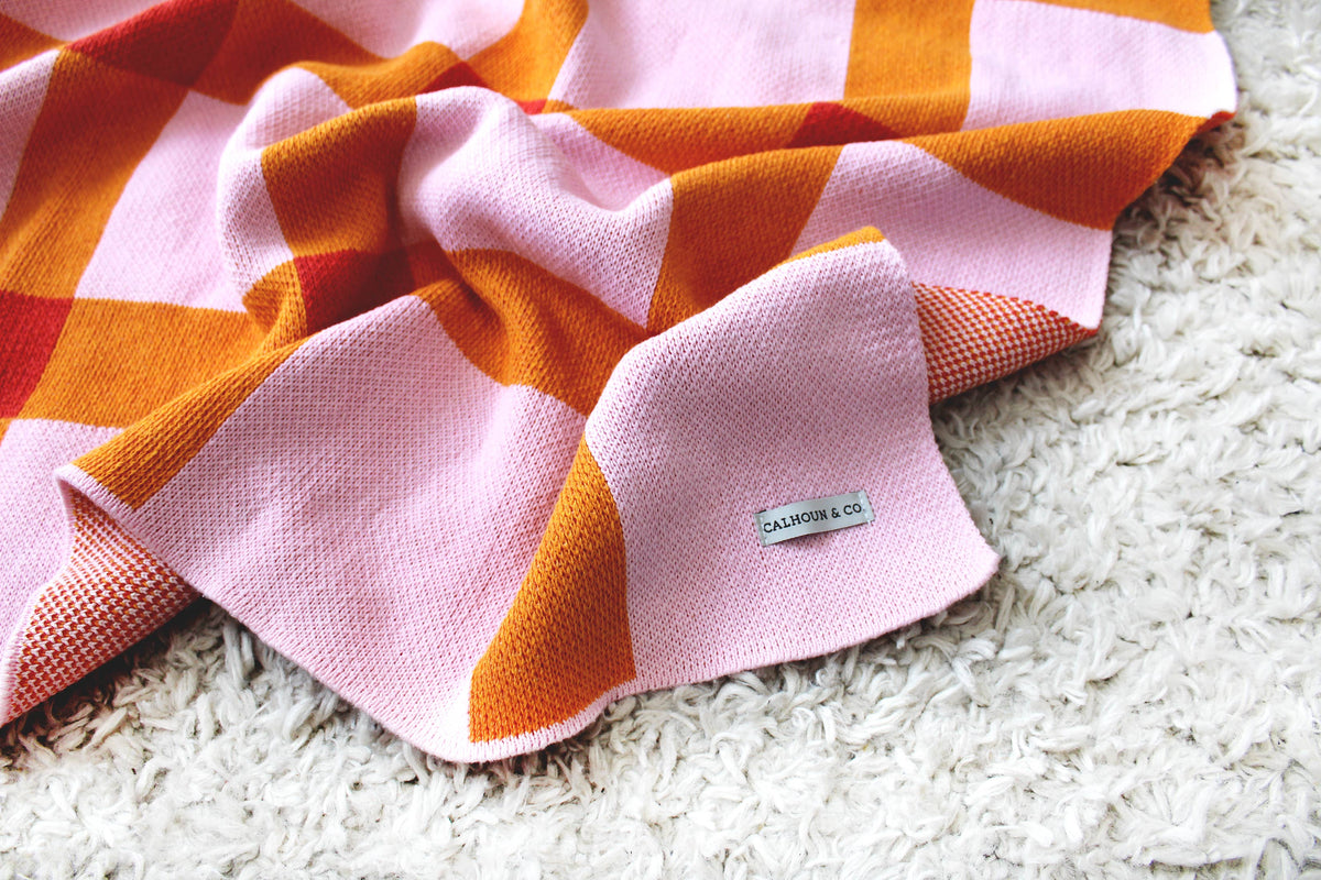 Gingham Knit Blanket