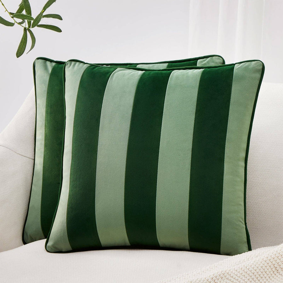 Tamarindo Velvet Pillow Covers, Set of 2 – Green & Light Green