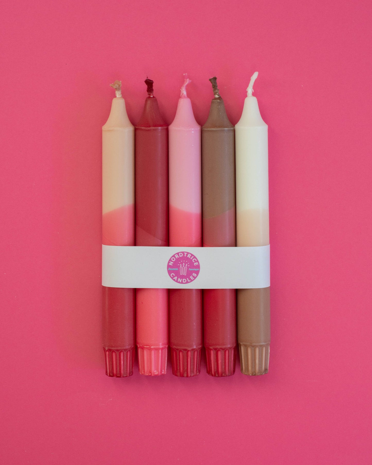 Taper candles- 5 pack/ Spring Nude Decor Strawberry Mix
