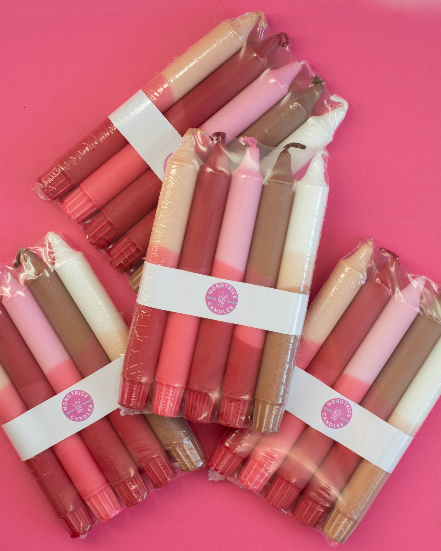 Taper candles- 5 pack/ Spring Nude Decor Strawberry Mix