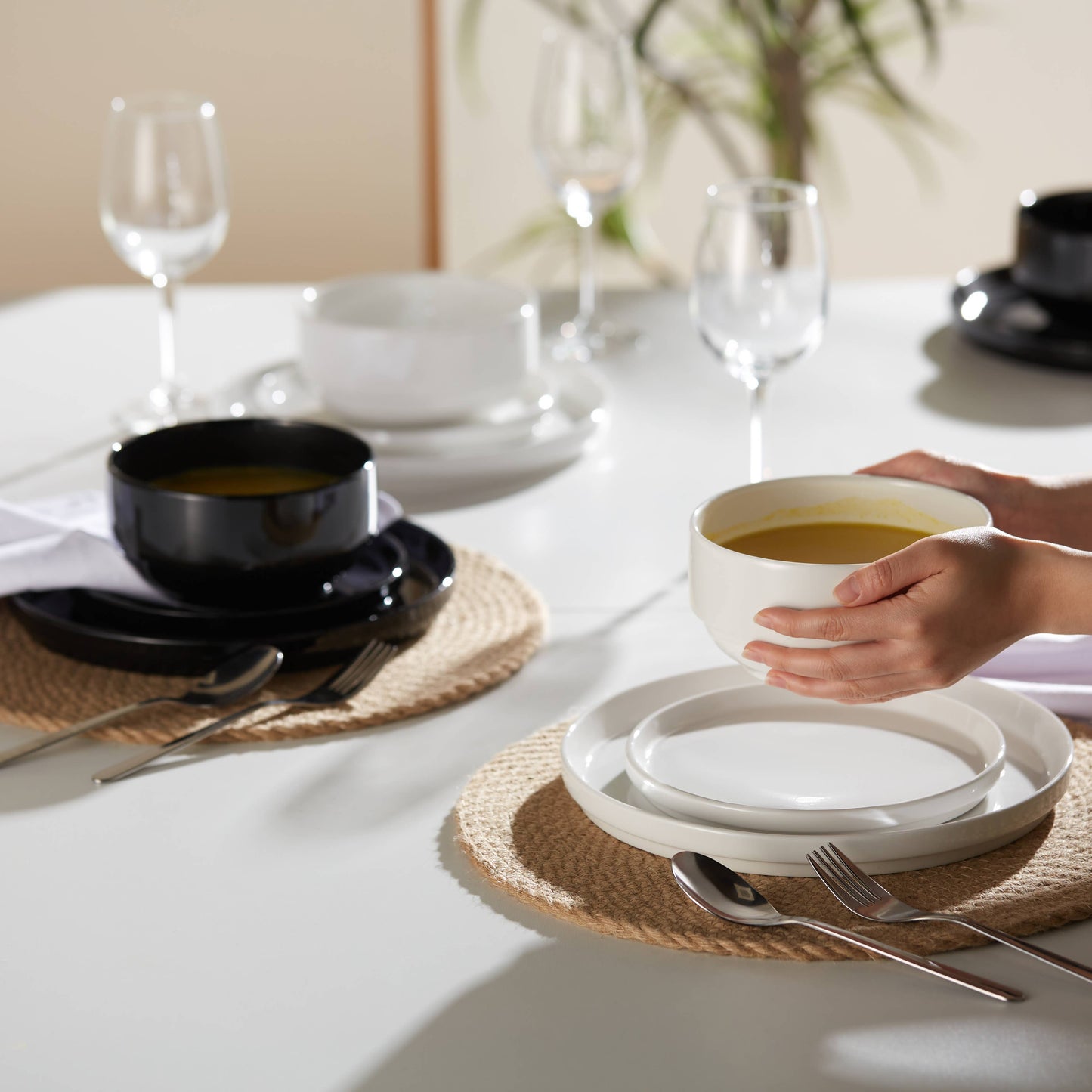 Kook Dinnerware Set, 12 Piece, Ceramic, Cambridge Classics