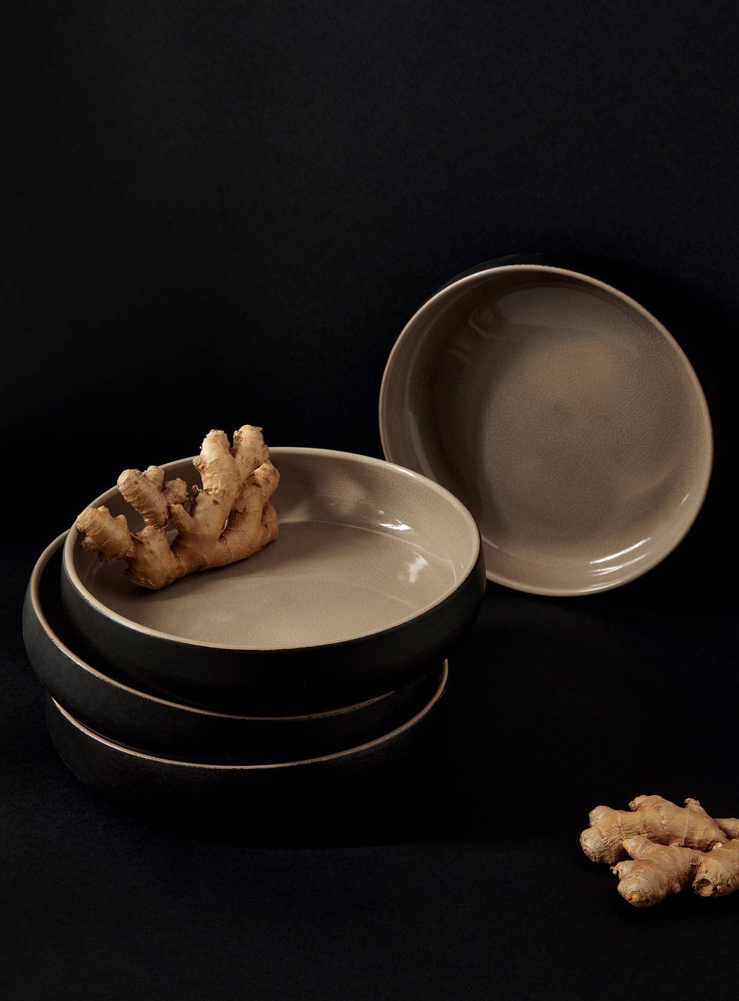 Set of 4: Stoneware Pasta/Salad Plate