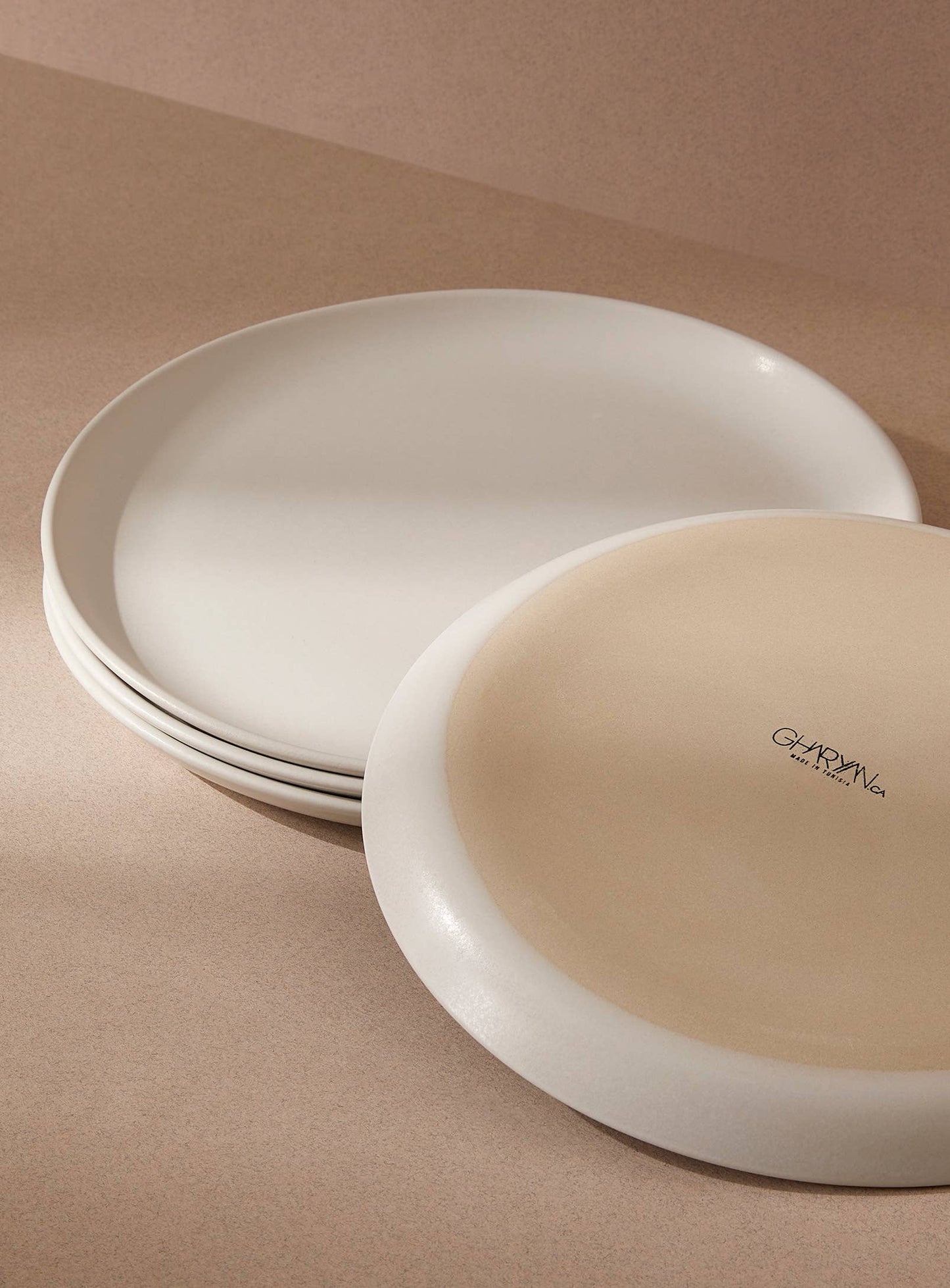Set of 4: Stoneware Flat Dinner Plate | Edan 11.2"
