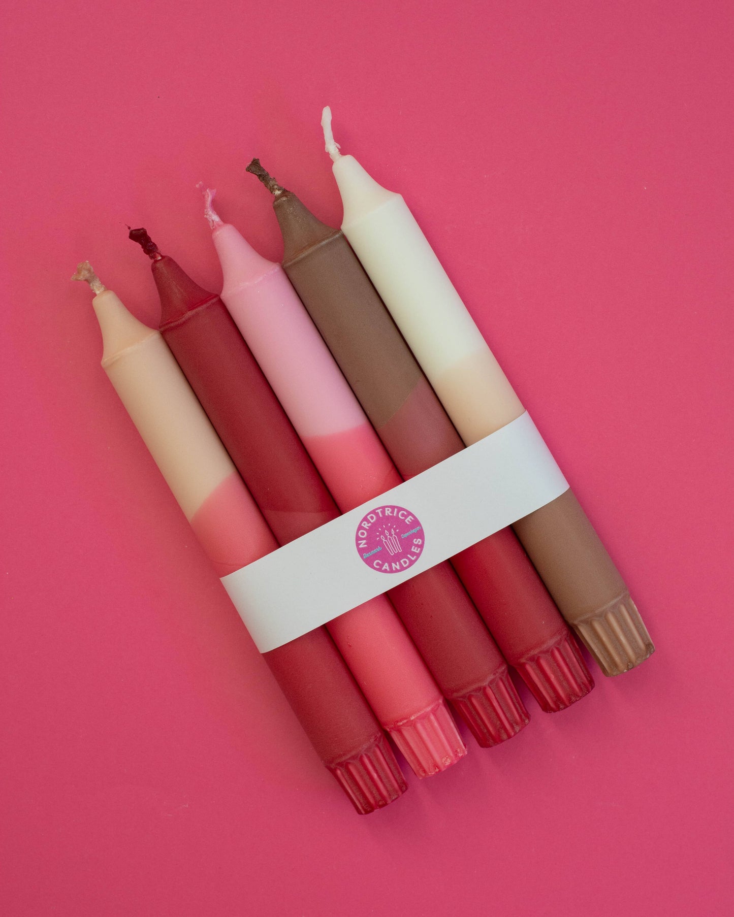 Taper candles- 5 pack/ Spring Nude Decor Strawberry Mix