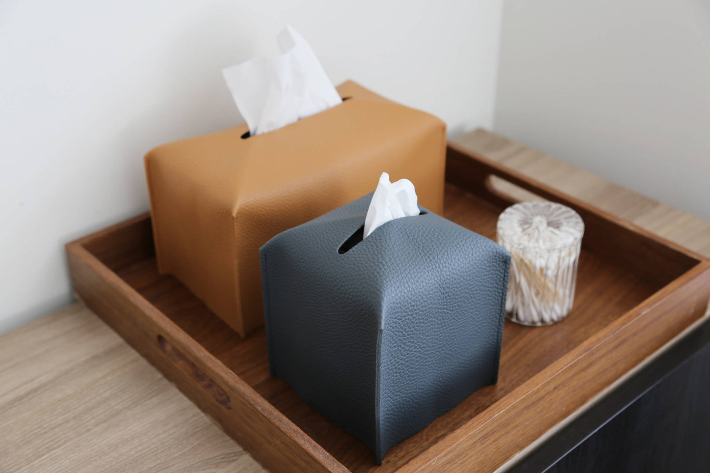 Vegan Leather Tissue Box Cover - Rectangle