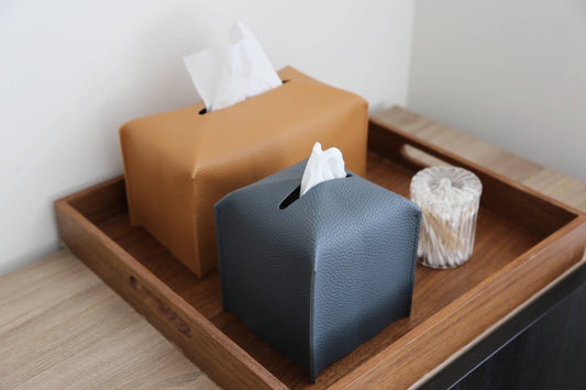 Vegan Leather Tissue Box Cover - Rectangle