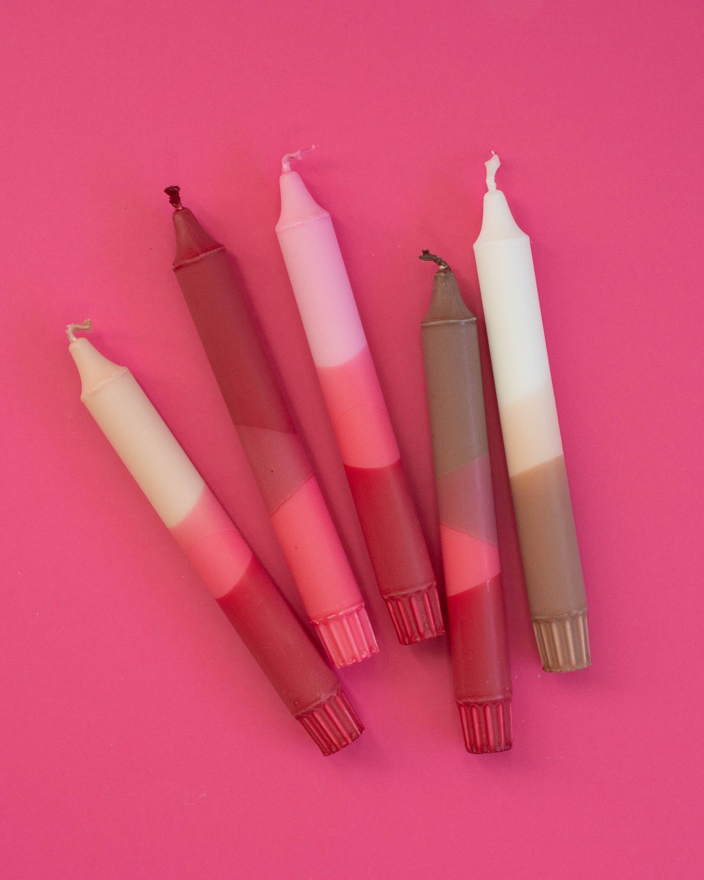 Taper candles- 5 pack/ Spring Nude Decor Strawberry Mix