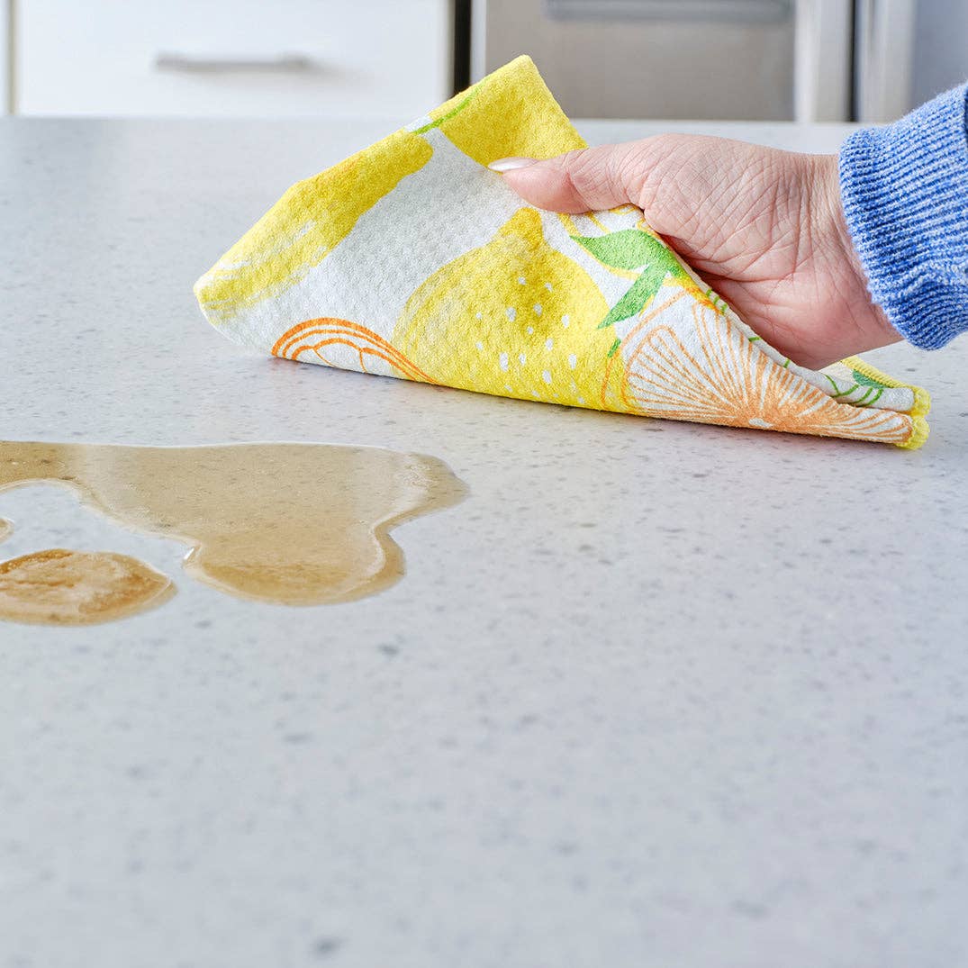 Lemon Plaid Microfiber Towel Set, All Surface Cleaning Cloth