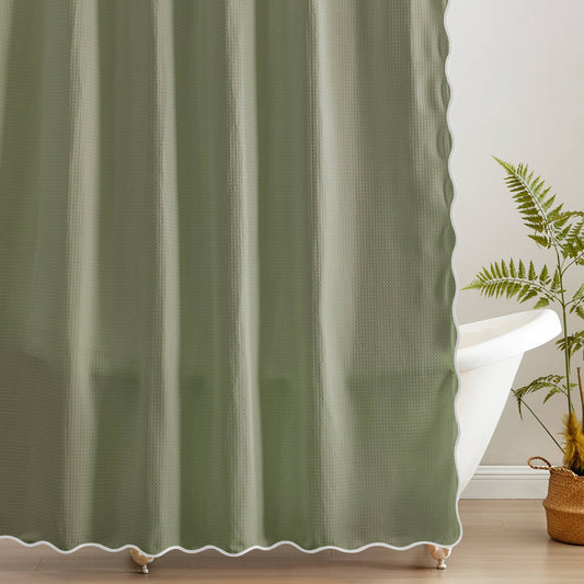 Anemona Shower Curtain (White/Sage)