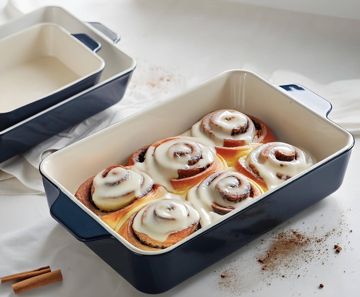 Kook Ceramic Baking Dishes, Small, Medium, Large, Set of 3