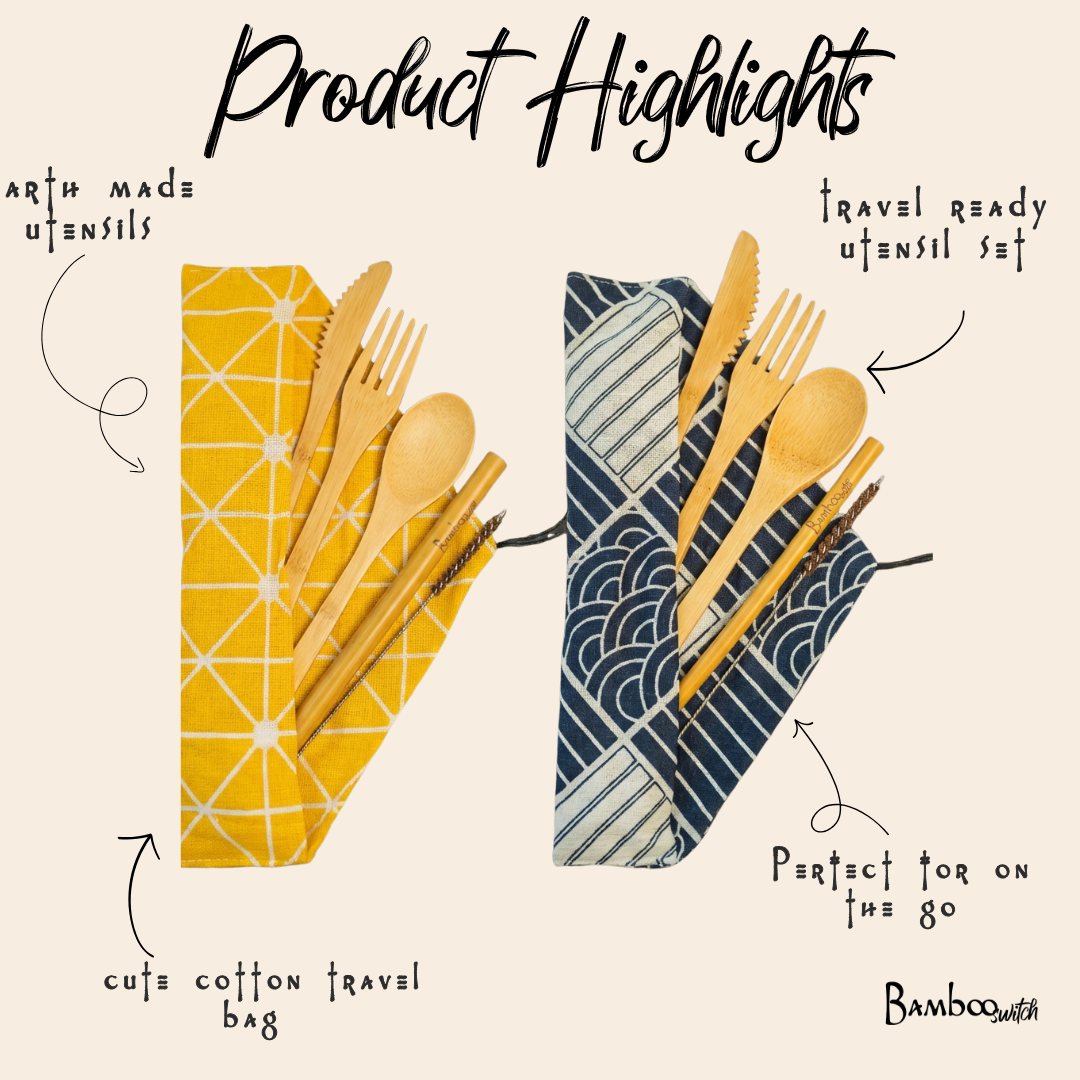 Bamboo Travel Cutlery Set | Earth Day Bestseller