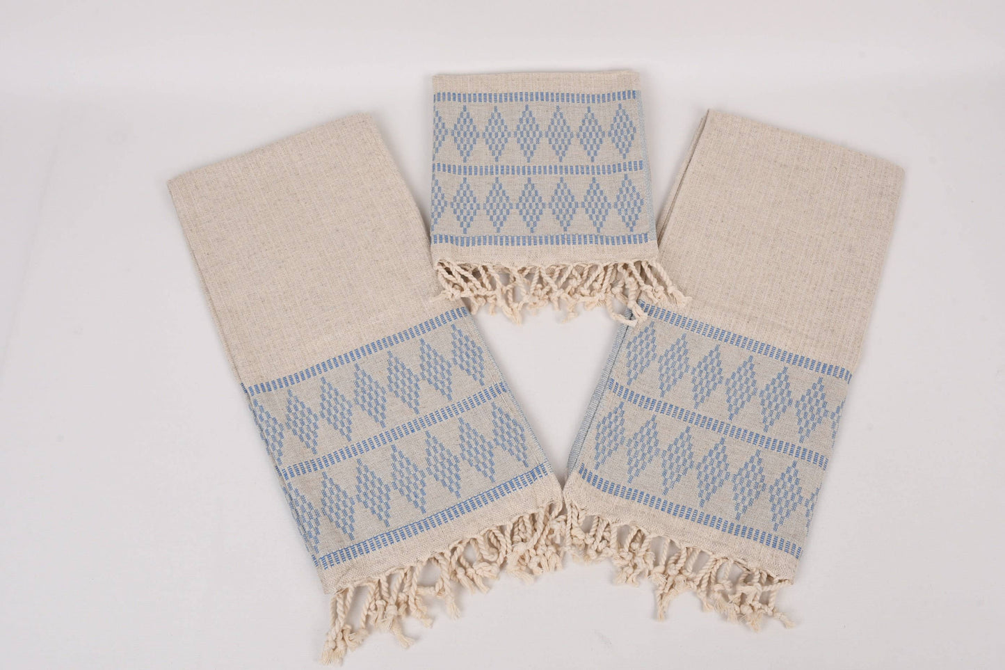 Turkish Hand Towels: Set of 2 (Blue Diamond)