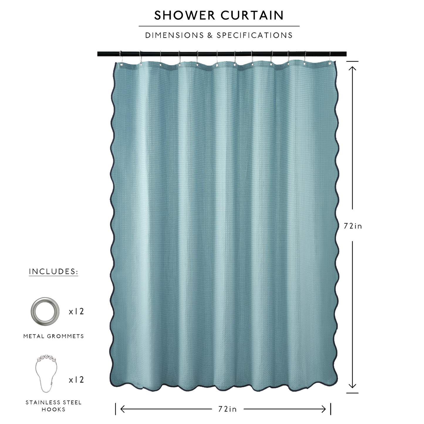 Anemona Shower Curtain (Dark Blue/Sky Blue)