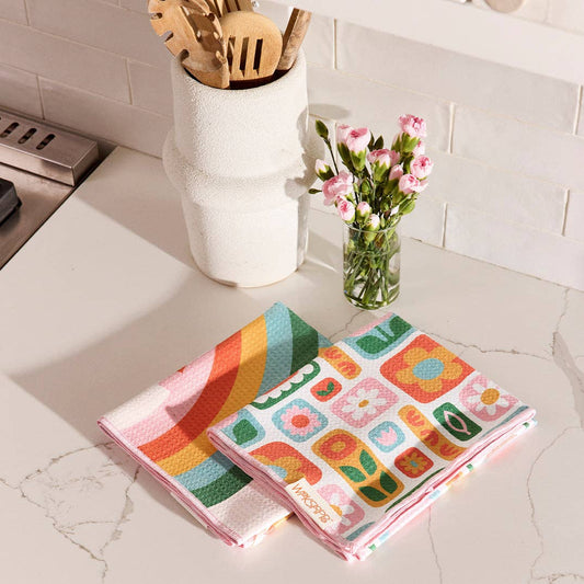 Daisies & Rainbows Microfiber Kitchen Towel