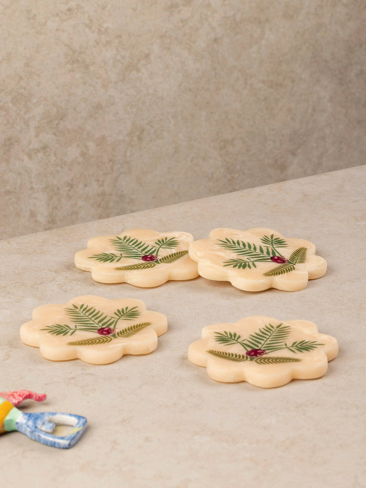Trellis Marbled Coasters - Set of 4