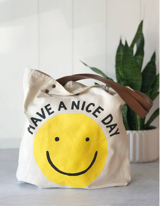 Smiley Canvas Tote